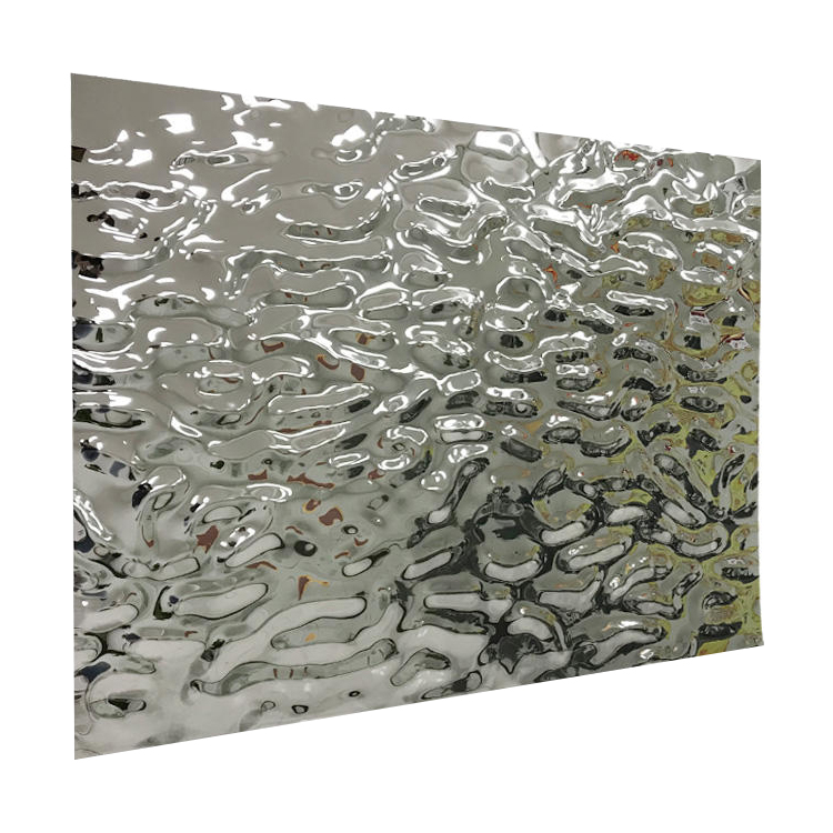 High Quality 201 304 316 410 Mirror Stainless Steel Sheet Water Ripple with Low Price