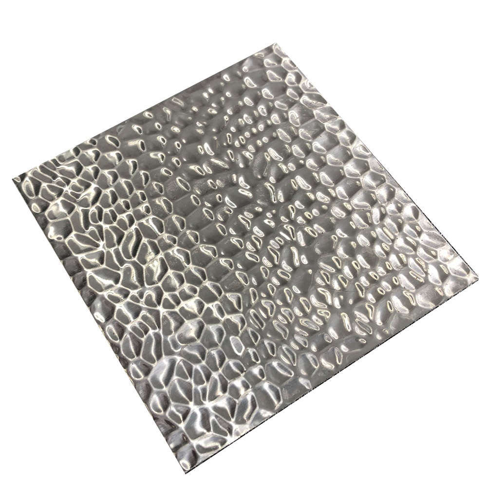 Export High Quality 201 304 316 410 Water Ripple Finish Decorative Stainless Steel Sheet